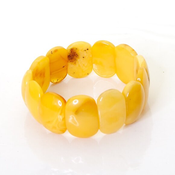Real BALTIC AMBER Bracelet, Royal White Amber Bracelet, Egg Yolk Amber 25.3 gram - Picture 11 of 11